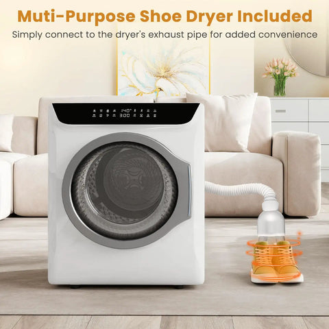 Compact Portable Washer And Dryer Combo Featuring Heated Boot Dryer Fully Automatic 28 Pound Washing Machine with shoe dryer.