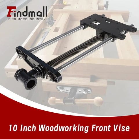Tough As Nails Ten Inch Woodworking Front Vise Cast Iron Heavy Duty Workbench Mount, showcasing durable construction and reliable grip.