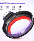 Dust Bin Top Sealing Ring Replacement For Cyclone V10 SV12 Vacuum Cleaner showing black and red ring design