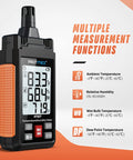 Temperature Humidity Meter High Precision Digital Hygrometer With Ambient Relative Humidity Dew Point Wet Bulb Display