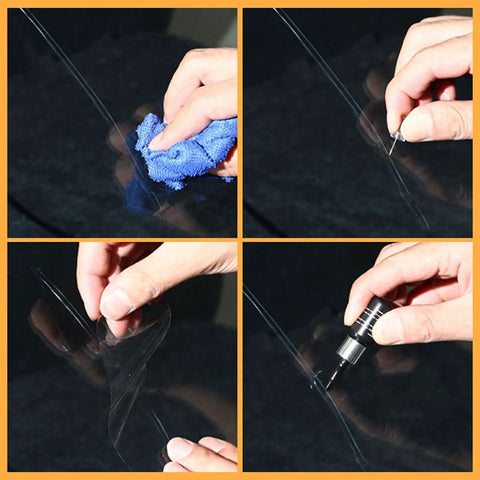 Steps to apply No Sweat Quick Fix Windshield Repair Kit With Nano Resin For Small Chips Bullseyes Stars And Cracks