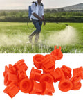 Flat Fan Spray Tip For Agriculture, Pro Grade Even Spray Distribution Replacement Nozzles, orange plastic, 20 pack, field use