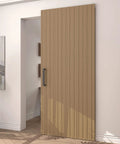 Concealed Sliding Barn Door With Soft Close Hardware Kit, 38 In By 86 In Light Brown Hidden Door For 30 To 34 In Openings