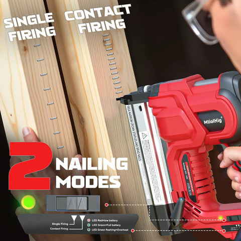 Solid Two In One Cordless Nailer And Stapler Kit 18 Gauge Brad Fasteners Compatible With Milwaukee Batteries Badass Power Driver For Smooth Carpentry And No Fuss Diy Workshop Projects Right Now