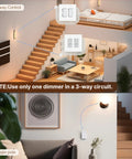 No Neutral Dimmer Switch For 3-Way And Single Pole, 600W For Incandescent/Halogen, 300W Dimmable LED CFL, White, ETL Listed, 120V, Not Compatible With Smart Lighting Fixtures in 3-way and single-pole rooms