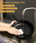 Washing Cast Iron Skillet Set 6 Inch 8 Inch 10 Inch Pre Seasoned Ready To Use Nonstick Naturally Oil Coated at sink.