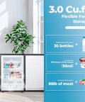 Straight Up Awesome 3.2 Cubic Foot Upright Freezer With Lightning Fast Cooling And Ridiculously Slim Build For Tiny Kitchens And Keeping Your Food Stash Totally Fresh with food storage details.