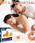 Ultra Soft Foam Ear Plugs For Sleep And Travel, 1000 Pairs, 32 dB NRR And 37 dB SNR Noise Reduction, close-up of orange foam plugs