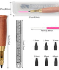 Heavy Duty Brass Leather Hole Punch With A Comfy Wooden Handle Ships Fully Loaded With Six Precision Drill Bits plus Ruler and Needle