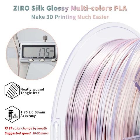 Earth Tone Silk PLA Filament With Dope Gradient Color Change For 3D Printing On Most FDM Printers, Glossy Finish, 1Kg Spool