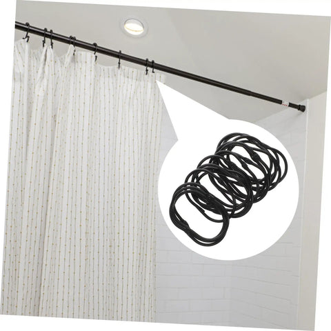 Bathroom with 30 Pack Oval Shower Curtain Hooks Black Rustproof Metal Rings With Smooth Glide For Bathroom Curtains And Window Drapes No Tools Needed Easy Install Fits Most Rods Durable Coated Finish