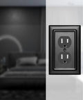 Duplex Outlet Cover Plate Pack Of 2 1 Gang Matte Black Wall Plate For Electrical Outlets Built To Last Durable Metal Construction