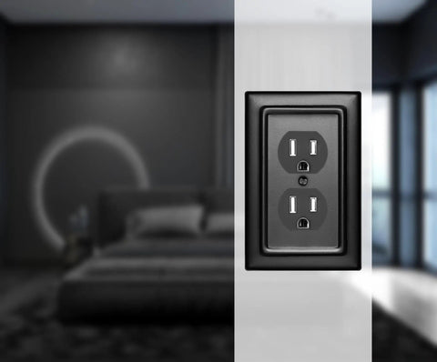 Duplex Outlet Cover Plate Pack Of 2 1 Gang Matte Black Wall Plate For Electrical Outlets Built To Last Durable Metal Construction