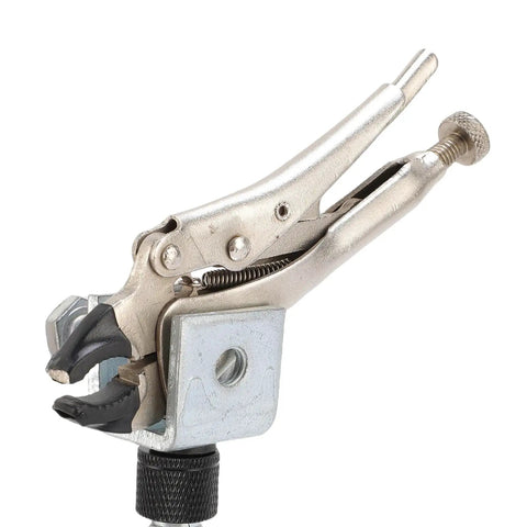 Adjustable Third Hand Welding Clamp With 360 Degree Rotation Magnetic Base And Heavy Duty Alloy Arms for precise soldering. Close-up view.