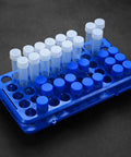 Top Notch Detachable Plastic Test Tube Holder Rack For 5ml 10ml 15ml Tubes 50 Hole Blue Lab Gear Organizer Corrosion Resistant HIPS Material Easy Assembly