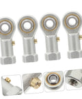 Four Pack PHS6 Rod End Ball Bearings With Female Thread Spherical Plain Bearing Fish Eye Joint Built Beefy For Shop Grade Heavy Duty Industrial Power Transmission And Tight Linkage displayed in close-up view.