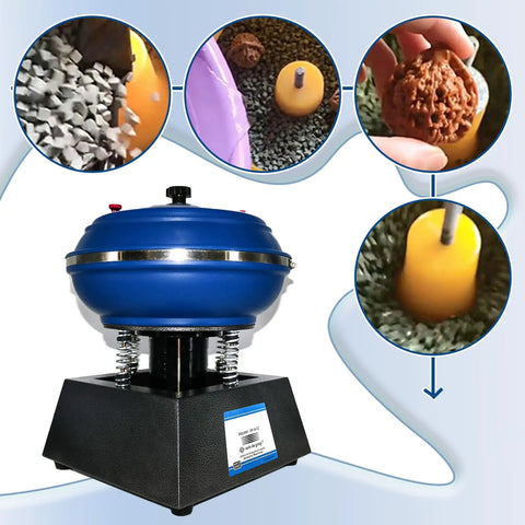 6L Electric Vibratory Tumbler For Polishing And Rust Removal, Magnetic Rock Tumbler Bowl, machine showcasing polishing process