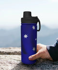 Flag Print Insulated Water Bottle For Outdoor Adventures And Gym, Double Wall Stainless Steel Keeps Hot Coffee Or Ice Cold For Hours