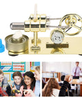 Stirling Engine Model For Kids And Students With Brushed Stainless Steel Base Easy Assembly Science Toy for classroom projects