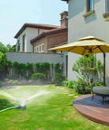 Rotating 360 Degree Lawn Sprinkler For Yard Coverage Up To 2000 Sq Ft With Auto Watering System in luxurious garden setting