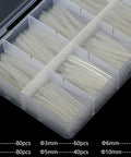 Clear Heat Shrink Tubing Kit For DIY Projects, 324 Pieces, Six Sizes 1.5mm 2.5mm 3mm 5mm 6mm 10mm, transparent tubing in storage box.