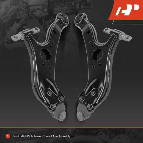 Front Lower Control Arm With Ball Joint And Bushing For Toyota Sienna 2011 2012 2013 2014 2015 2016 2017 2018 2019 2020 Front Left And Right Driver And Passenger Side Replacement Easy Install Premium Aftermarket Quality, 2x black steel arms