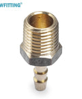 Heavy Duty Lead Free Brass Barb Coupler And Connector 3/16 Hose Barb By 1/4 Male Npt Pipe Thread Fitting close-up view