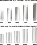 Watch Band Link Pin Remover And Repair Tool Kit showing 20 watch band pins and 20 cotter pins in various sizes from 16mm to 24mm.