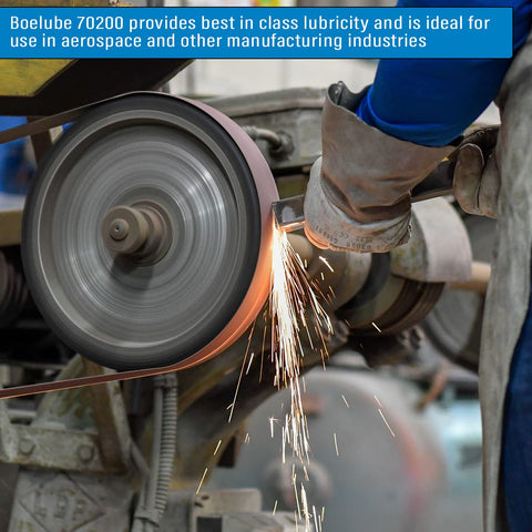 Worker using Go-To Solid Industrial Lubricant For Minimum Quantity Lubrication MQL Push Tube on grinding tool in factory