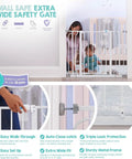 Extra Wide Baby Safety Gate For Openings From 29 To 41.5 Inches, 30 Inches Tall, Includes Two 4 Inch Extensions, Easy Install