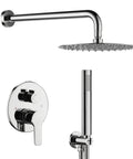 Shower System With Rain Shower And Handheld, Chrome High Pressure Bathroom Faucet, Oxygen Waterfall Spray, Round Rain Shower Trim Kit.
