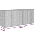 Heavy Duty Grey Garden Storage Cabinet And Outdoor Tool Chest, Weather Resistant Patio Organizer With Pe Rattan And Powder Coated Steel Frame, Tough As Nails Backyard Stash Box With Acacia Wood Knobs For Deck Use, dimensions 198cm x 80cm.