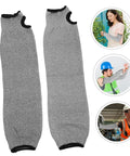 Tough As Nails Cut Resistant Arm Sleeves With Thumb Hole Grip Breathable Mesh Work Guards For Mechanics And Gardeners, gray, protecting forearms.