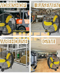 Industrial 36 Inch Drum Fan Workhorse With Heavy Duty Metal Construction 18600 CFM in workshop, basement, warehouse, and gym