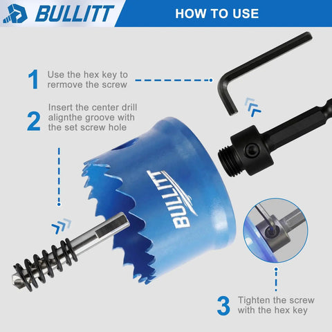 Impact Hole Saw Set With Hex Shank M42 Cobalt Teeth 20mm 25mm 32mm Beefy Heavy Duty Metal Drilling Kit for Thin Metal Instruction
