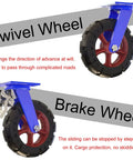 Badass Heavy Duty Industrial Casters Set Of Four Durable Rubber Swivel Wheels With Dual Locking Brakes, showcasing swivel and brake wheels.