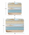 Wood Grain Blue Beige Dish Drying Mats 2 Pack For Kitchen Counter 18x24 Inches Vintage Farm Microfiber design