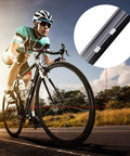 Cyclist on road bike with Premium 4-Piece Bike Brake Cable Set, Universal Standard Front And Rear Cables, 2M Length.