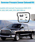 Governor Pressure Sensor Solenoid Kit For Dodge Ram 1500 2500 3500 Dakota Durango 2001 Through 2009 And Jeep Grand Cherokee 2001 Through 2004 With A500 A518 A618 42RE 44RE 46RE 47RE 48RE Trans Includes EPC Solenoid And Valve Body Kit Plug N Play shown with Dodge truck illustration