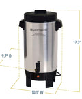 42-Cup Coffee Urn With Automatic Temperature Control, Quick One Cup Per Minute Brew, Easy Cleanup, Large Silver Server