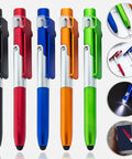 5 Must-Have Multifunctional Ballpoint Pens With 4-In-1 Writing, LED Light, Foldable Phone Stand, Smooth Fast-Dry Ink, Smudge-Resistant, Clip On Pocket Or Notebook, Lightweight Desk Accessory Gift, 5-pack multicolor