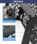 Foldable 12 Inch Depth Open Frame Server Rack with rubber washers and cold-rolled steel detail for wall or desk mount