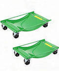 Pro Grade Heavy Duty Car Wheel Dolly Set Of Two For Maximum Vehicle Mobility 10000 Lb Capacity 24 By 15 Inch Alloy Steel Green