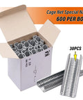 Box of cage net special nails, 600 per box, and a stack of 30pcs hog nails for Type M Hog Nail Ring Pliers Kit