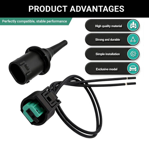2 Pack Outside Ambient Air Temperature Sensor With Connector Pigtail Harness For Mercedes Benz Cars Plug And Play Sensor Connector