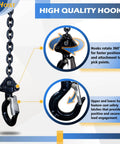 High-quality hook on Half Ton Chain Hoist Come Along 1100 Lbs Capacity With 10 Foot Lift G80 Chain Ratchet Chain Puller Hoist