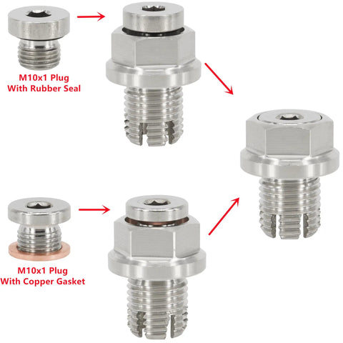 Oversize Piggyback Oil Drain Plug Kit M14.1-1.5 x 15mm Self Tapping Stainless Steel Oil Pan Thread Repair Re Tap Fitting for Leaky Sumps