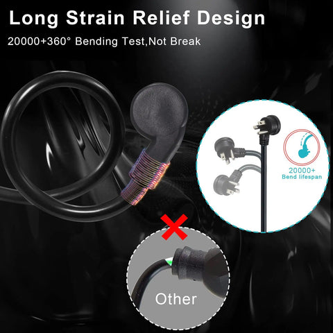 Low Profile 1 Foot Flat Plug Extension Cord With Grounded 3 Prong Indoor SJT 16AWG Heavy Duty Flexible Power Cable strain relief