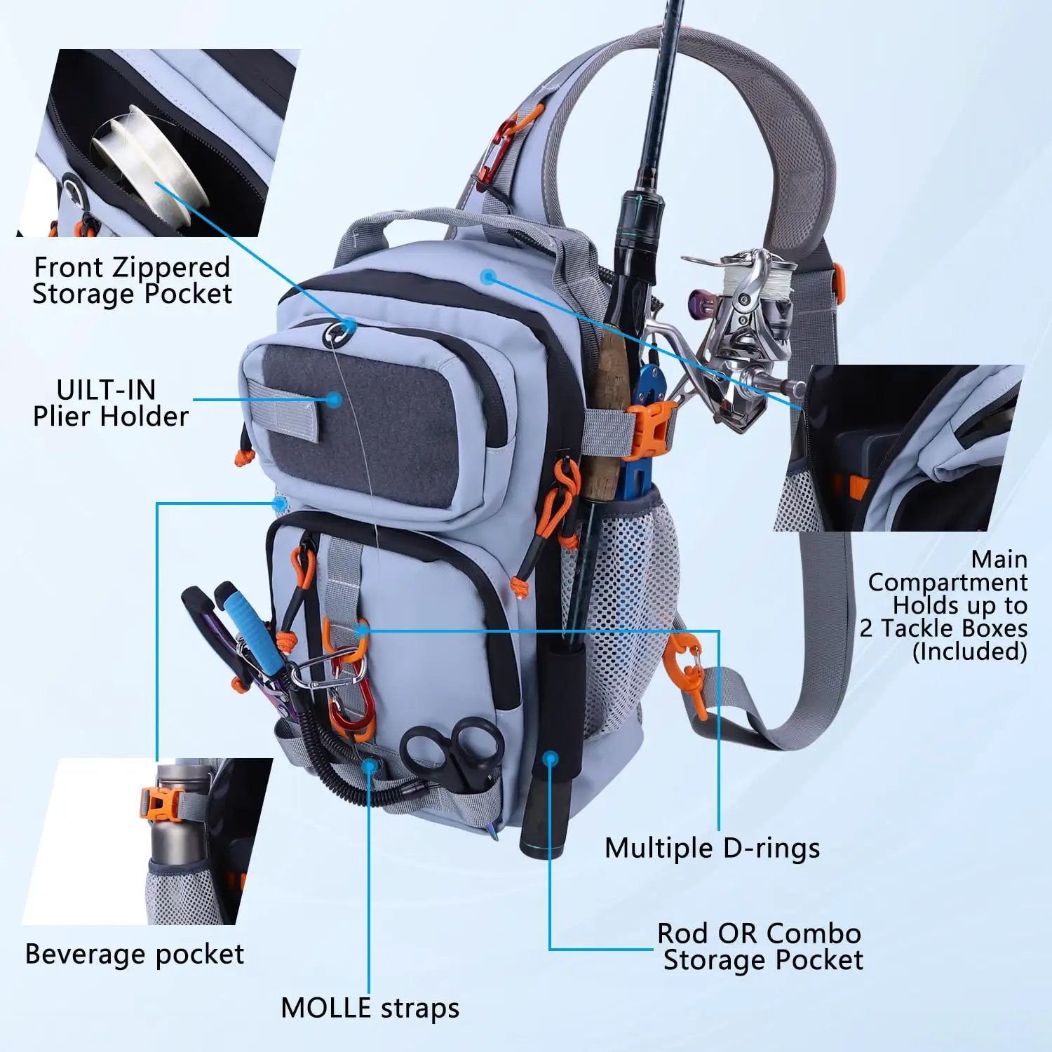 Lightweight Fishing Backpack & Tackle Boxes ✓