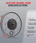 Beefy 750W Front Wheel Ebike Conversion Kit With 36V System, 20 Inch Wheel, PAS LCD Display, Controller, Brake Lever, Torque Arm For Fast, Smooth Rides And Easy DIY E Bike Upgrade; 20-inch motor wheel specifications